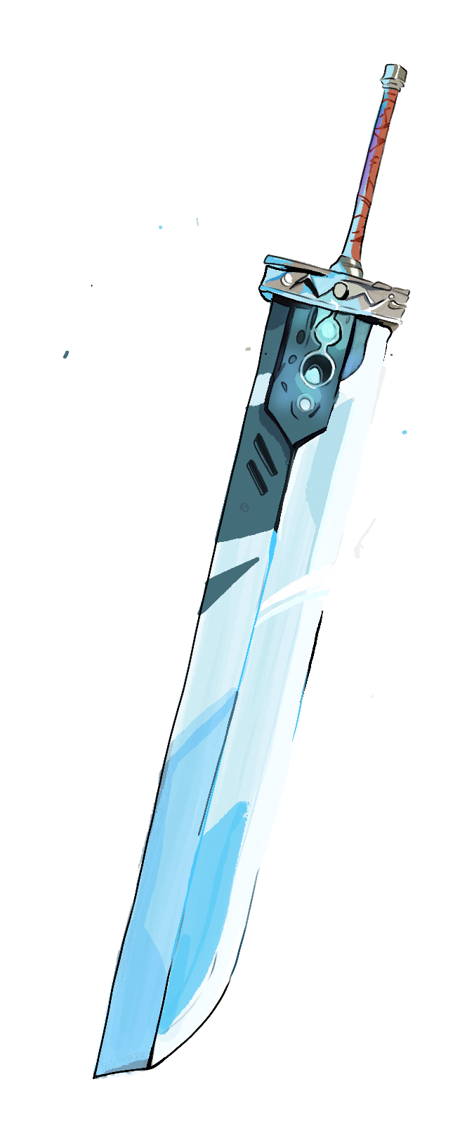 Stylized oversized sword prop concept art.
